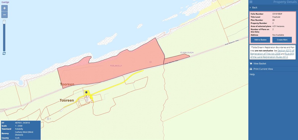 Waterfront Holding For Sale: Foilakilly, Kilcrohane, Co. Cork